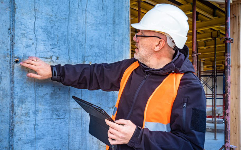 Ingenieur die site-inspectie uitvoert